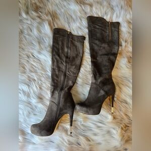 Luichiny Over the Knee Suede Stiletto High Heel Boots
